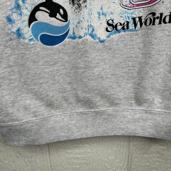 Vintage 90’s Tultex Seaworld Orca Graphic Crewneck Size Medium - Picture 6 of 7